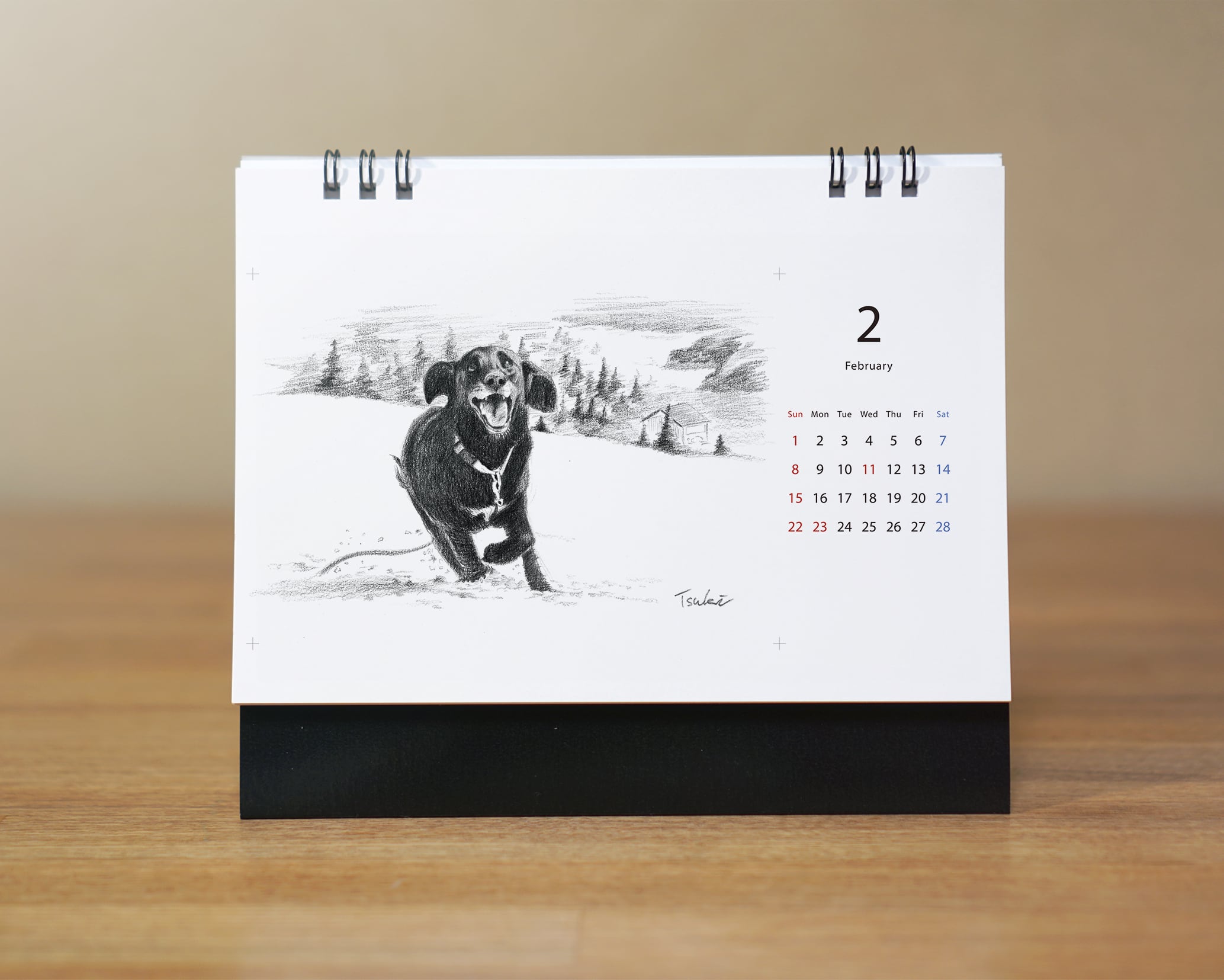 2026年 卓上カレンダー | つきの12つき | 保護犬「つき」と暮らす日々