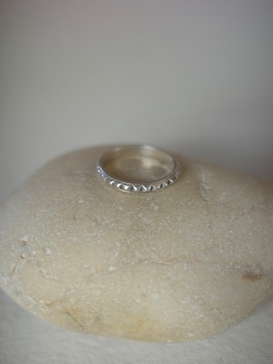 <vintage silver925>minimal square studs ring