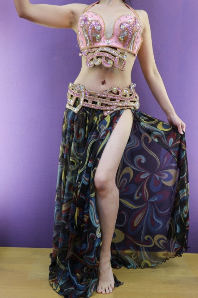 エジプト製 ベリーダンス衣装 ターキッシュスタイル ピンク