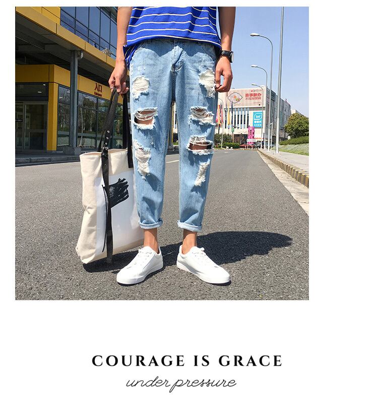 全1色 デニム パンツ ストレート カジュアル ワイド クラッシュ