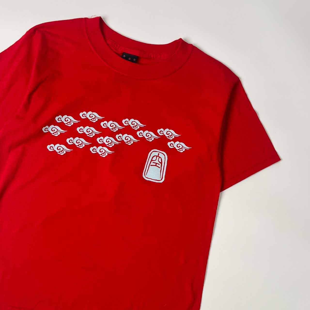 USA製 ku 空 クウ 雲デザイン 半袖 Tシャツ カットソー 1/レッド レディース