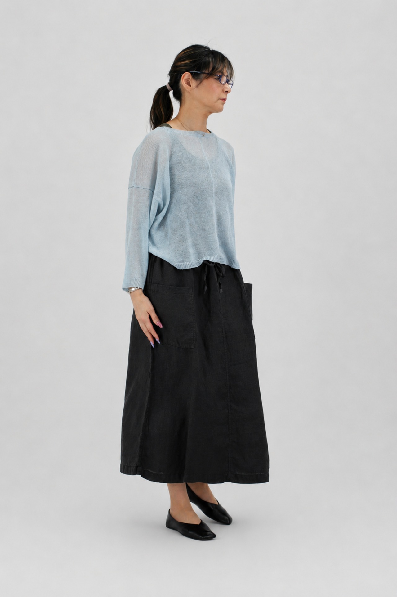 suzuki takayuki / knitted cape（リネンニットプルオーバー）