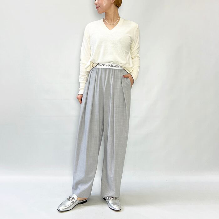 MARGAUX VINTAGE マルゴーヴィンテージ ロゴウエストゴムタックパンツ
