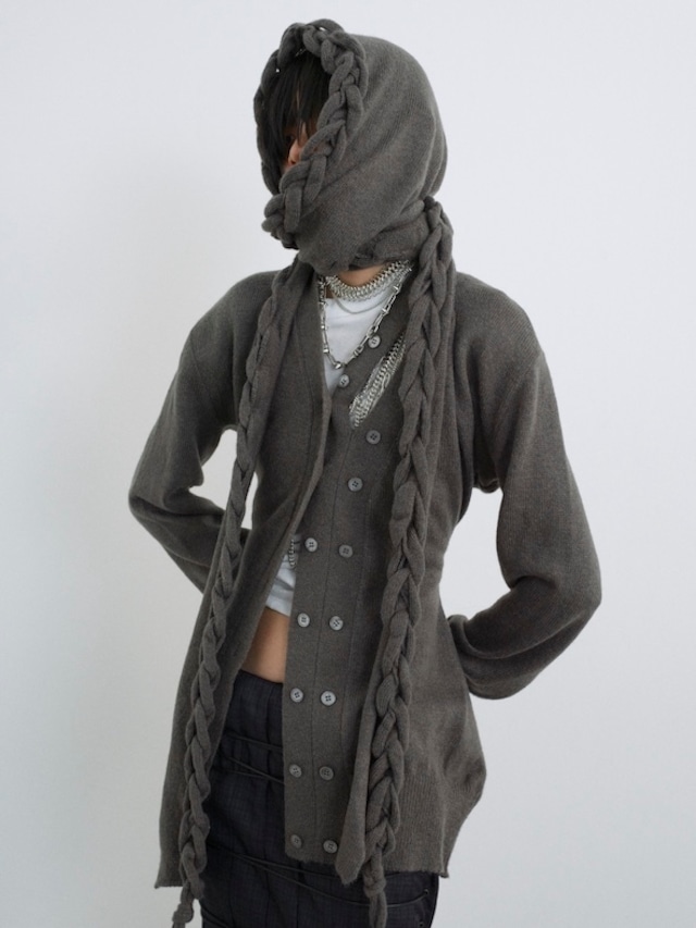 cobble du / Braids muffler / CHARCOAL GRAY