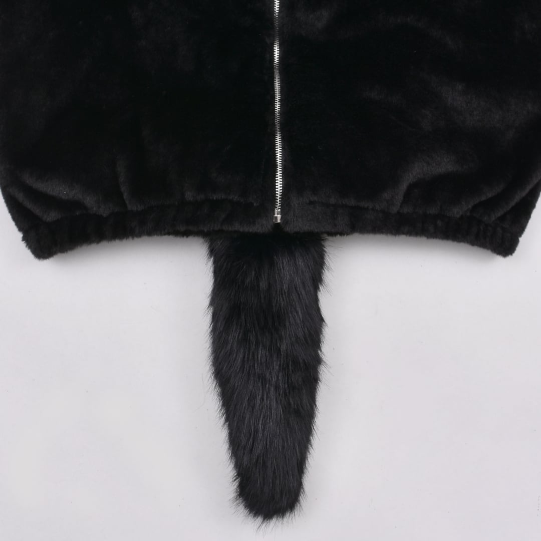 1/7 BLACK S再入荷！】新作☆ふわもこ ネコ耳しっぽファーブルゾン