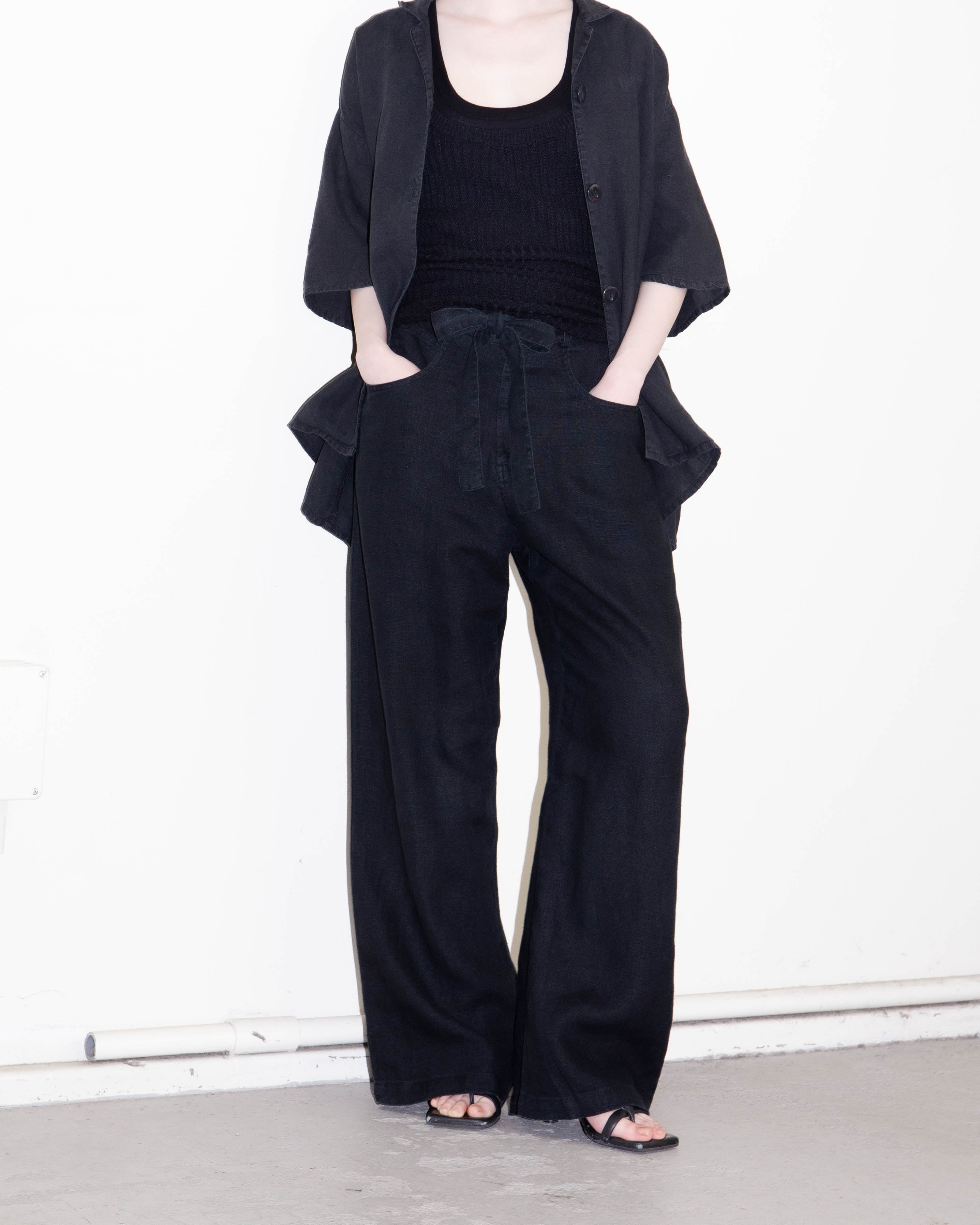 1990s wide-straight linen trousers | LUIK FINN 1990s wide-straight linen trousers | LUIK FINN