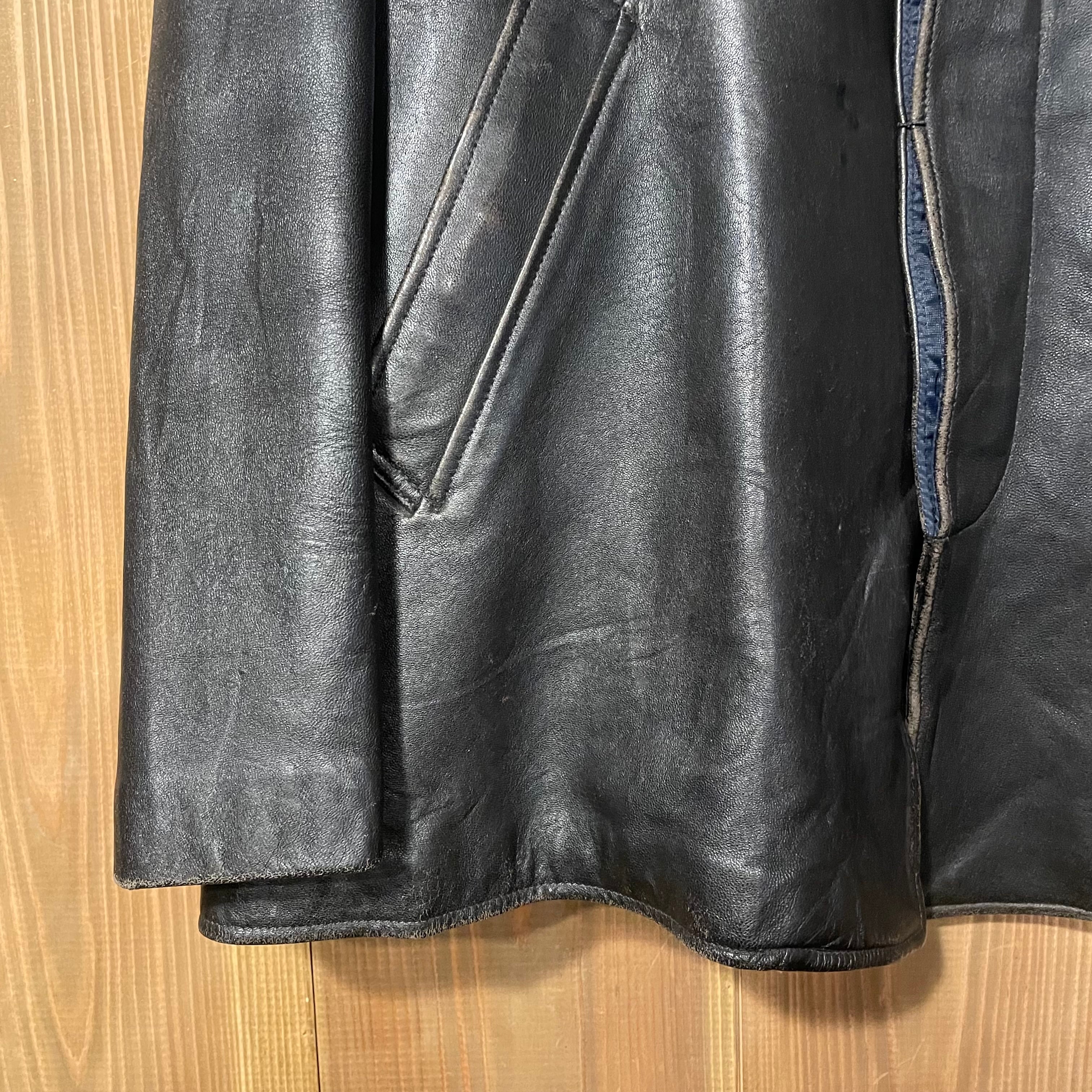 50s 60s French Vintage レザー コート ジャケット フランス製 ユーロ