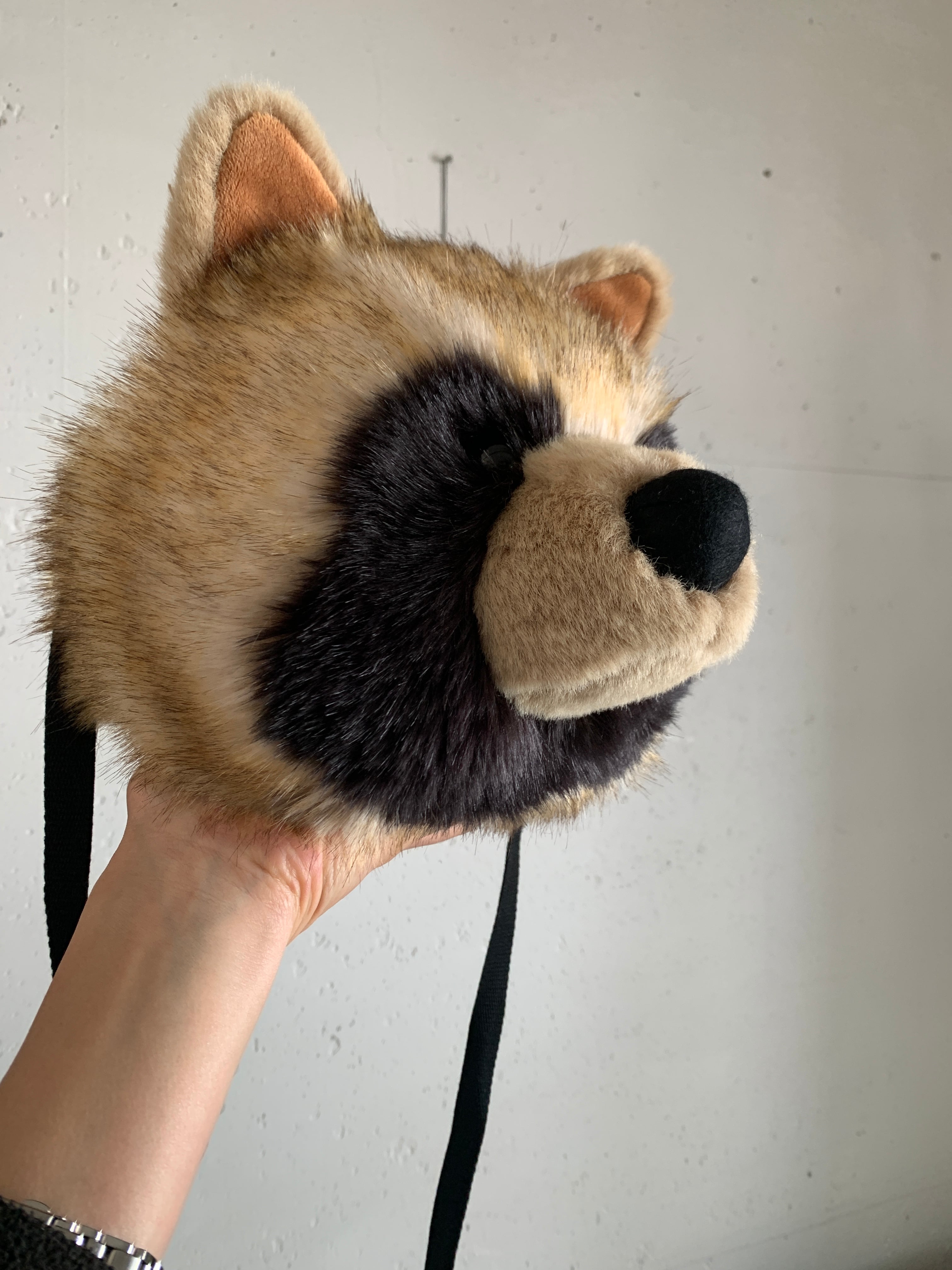 たぬぽ ラージサイズ」たぬきポーチ（冬毛） Lサイズ | もふもふとり工房