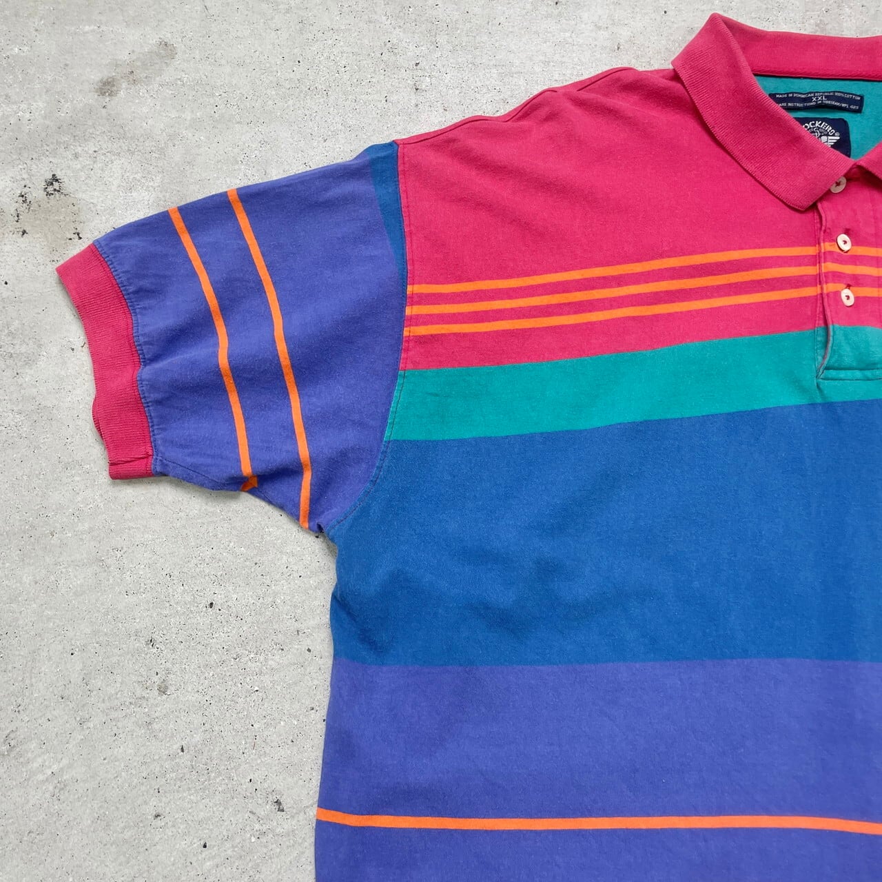 90年代 DOCKERS ドッカーズ ボーダーポロシャツ Tシャツ地 メンズ2XL