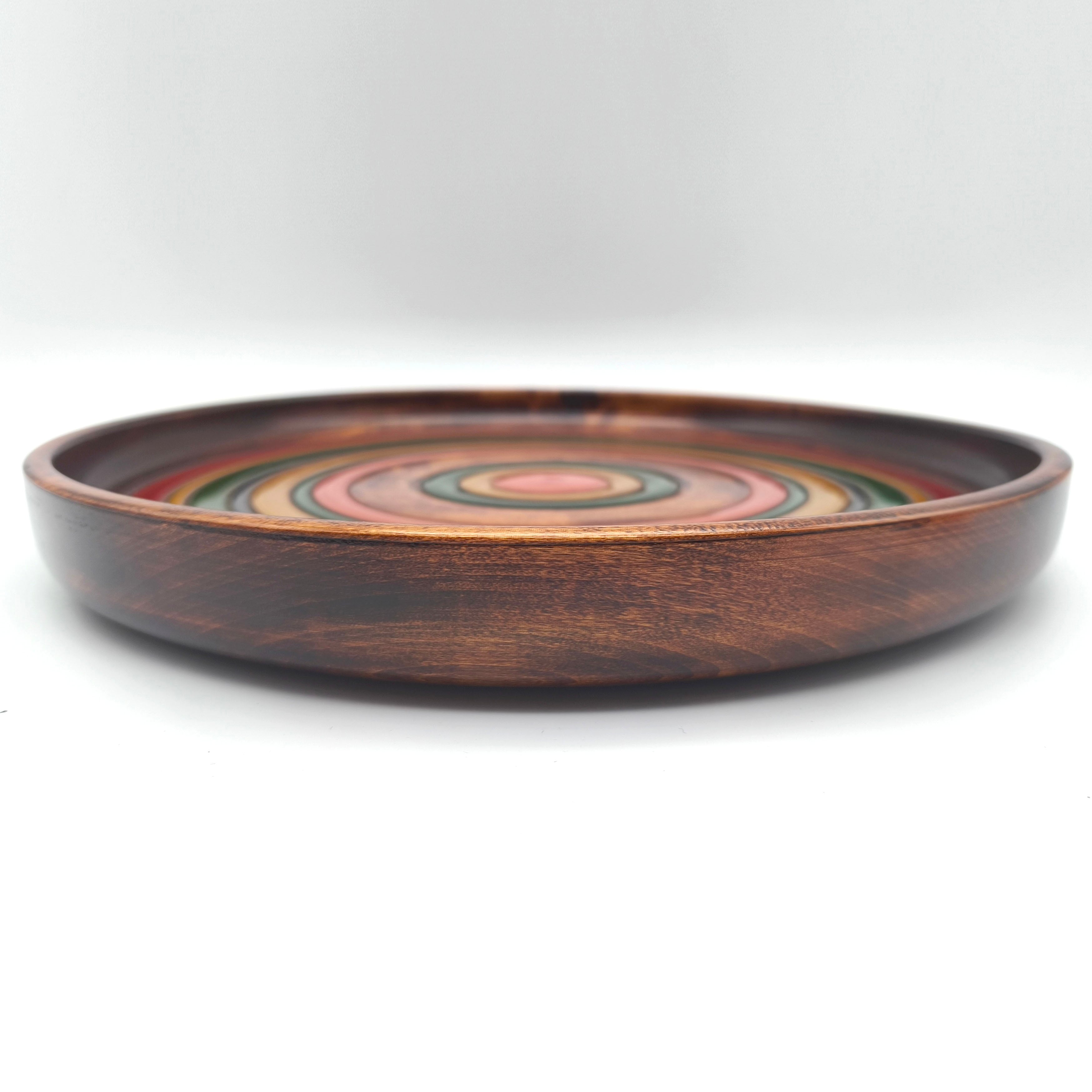 独楽塗・丸盆・お盆・トレー・天然木・香川漆器・伝統工芸・No.250917