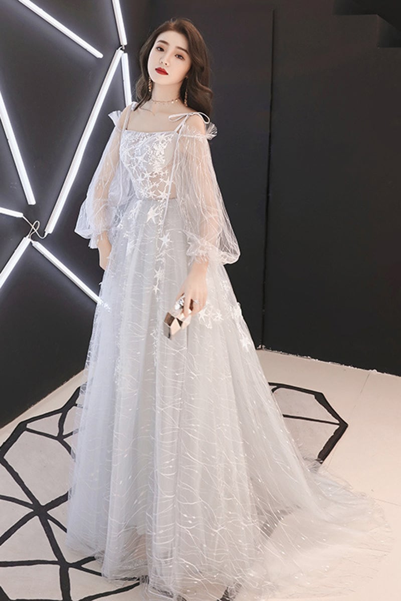 星柄刺繍ドレス 披露宴 パーティ 二次会 フォトウエディング 前撮り