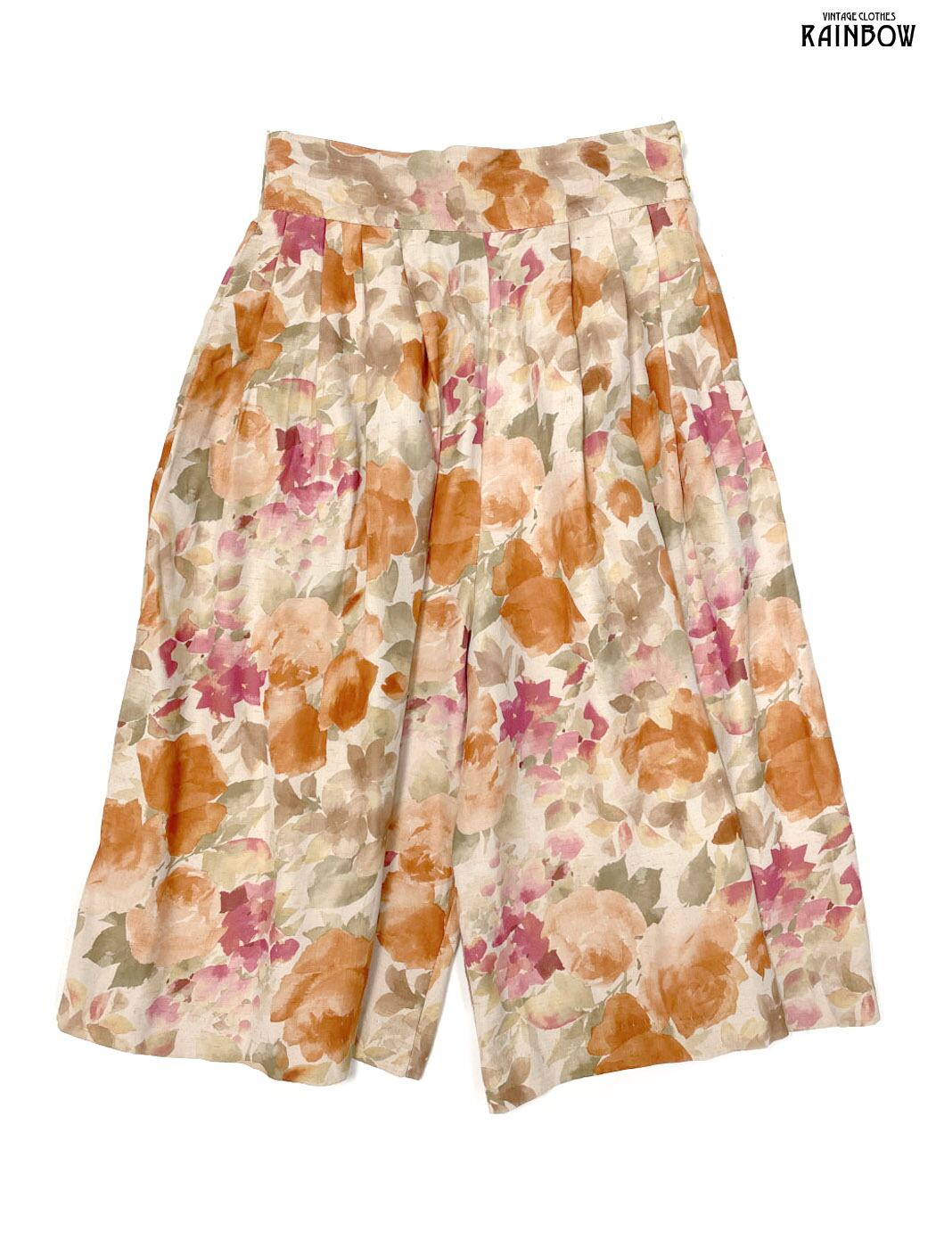 ジマーマン Zimmer mann 花柄リネンショートパンツ ベージュ