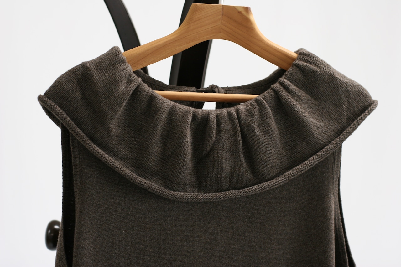 【Gauze#】Pierrot collar knit salopette(G1245)