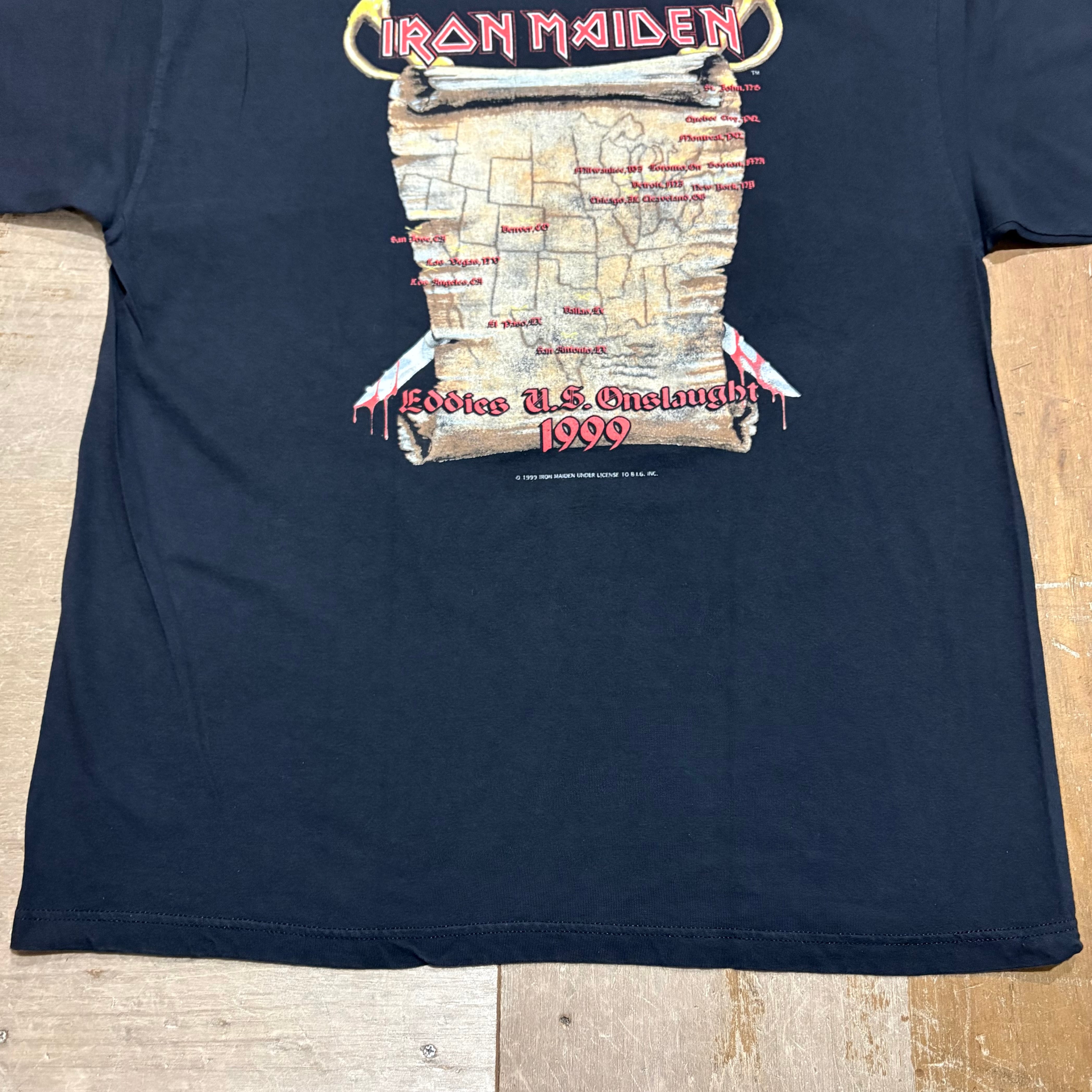 Vintage99年アイアン・メイデン北米ツアーTシャツ黒XL程度が良いです❗️ Vintage99年アイアン・メイデン北米ツアーTシャツ黒XL程度が良いです