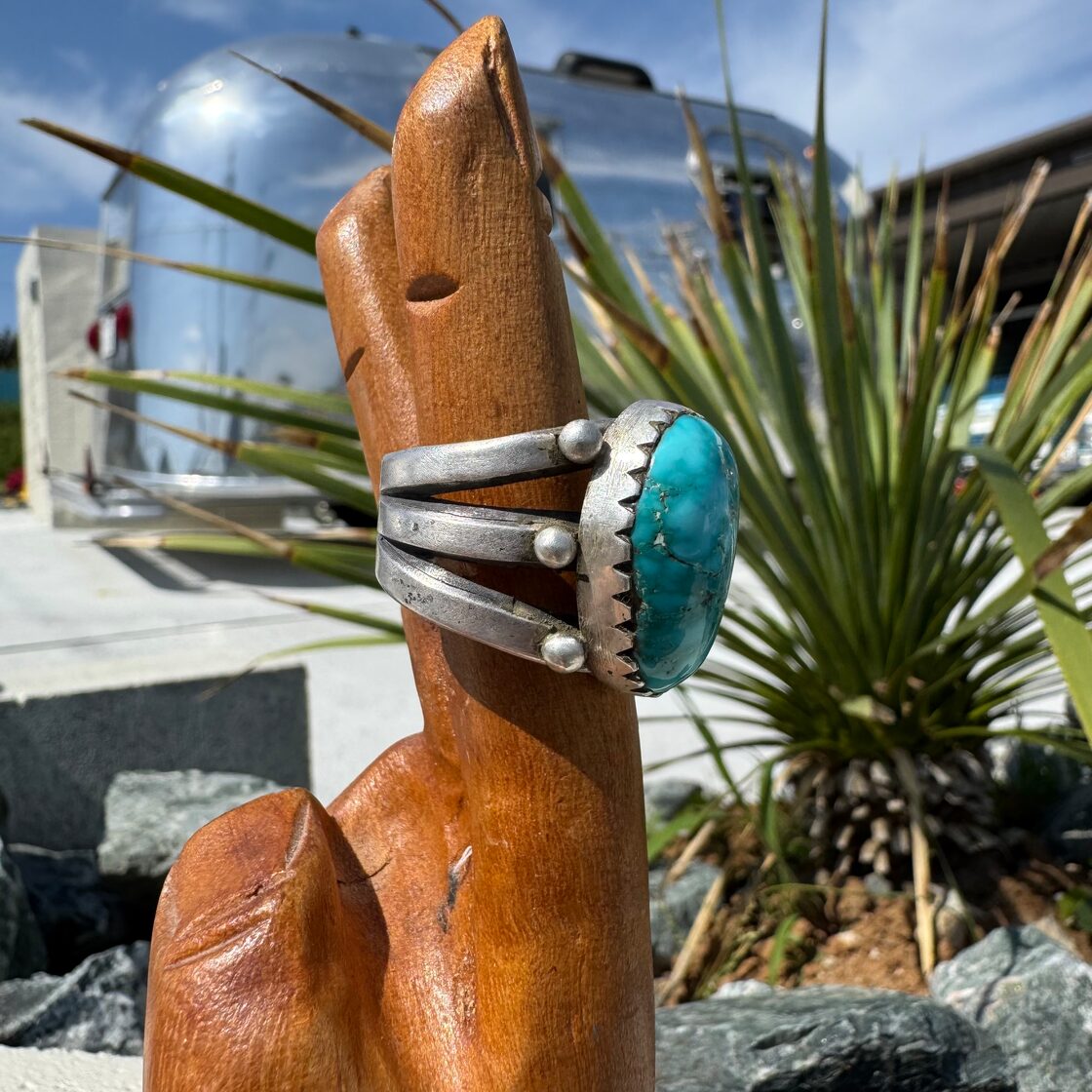 FTC Fox Turquoise Tufa Cast Ingot Ring/ US10 G | PAY ID