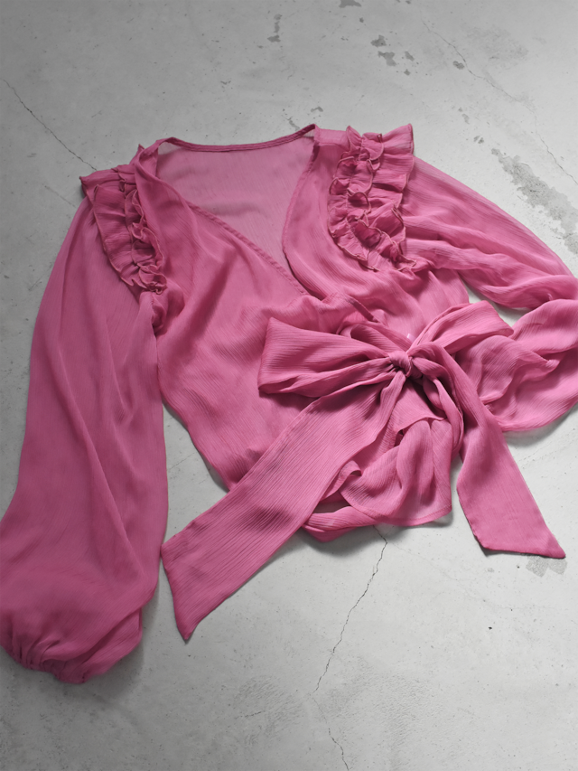 2way cache-coeur blouse（bougainvillaea）