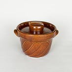 ねじれご飯釜 3合炊き 飴釉 萬古焼 日本製 ご飯釜