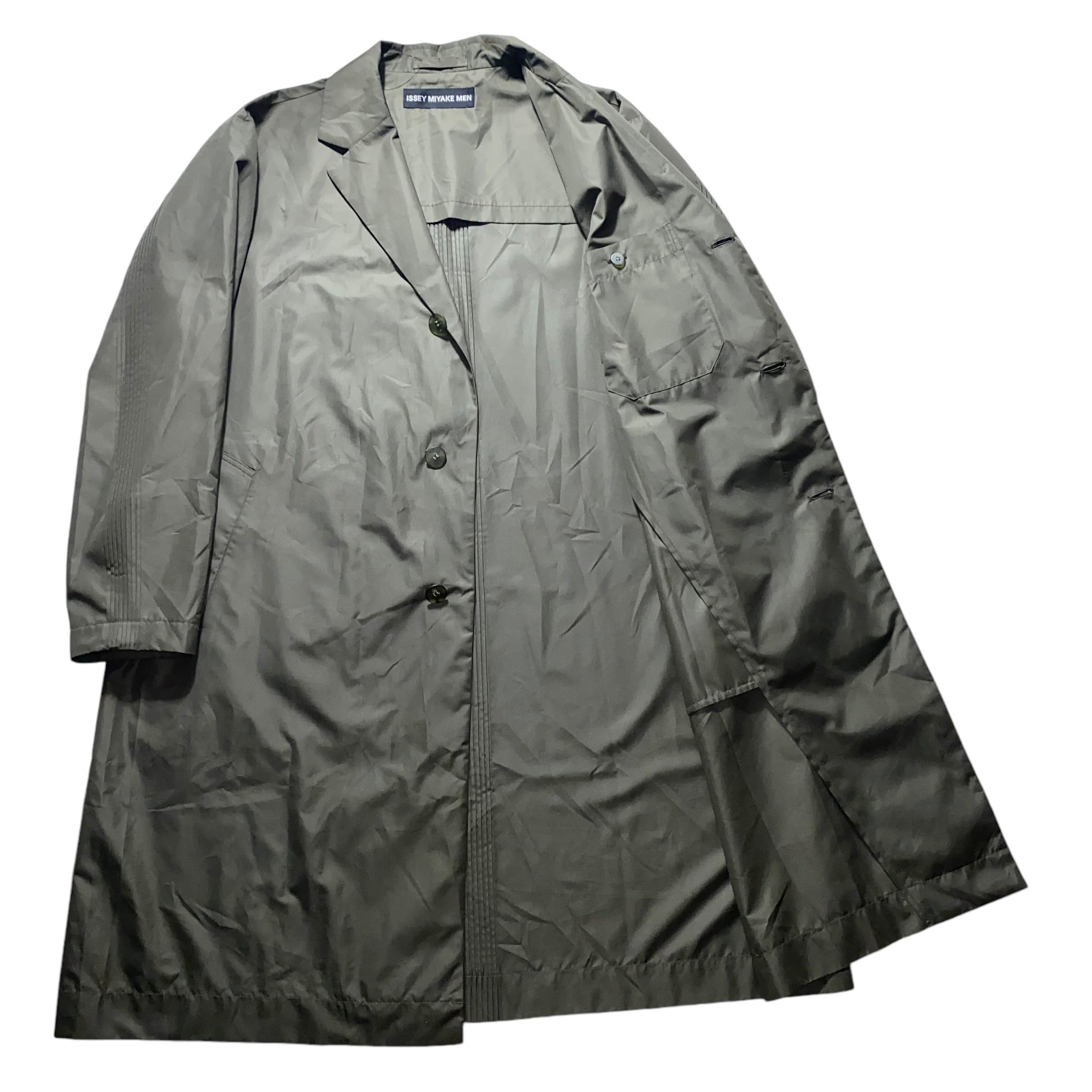 ISSEY MIYAKE MENフード付きロングコート ブラック 2020SS ISSEY