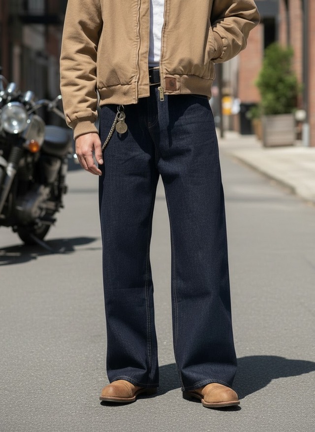 Classic Buckle Semi-Wide Denim