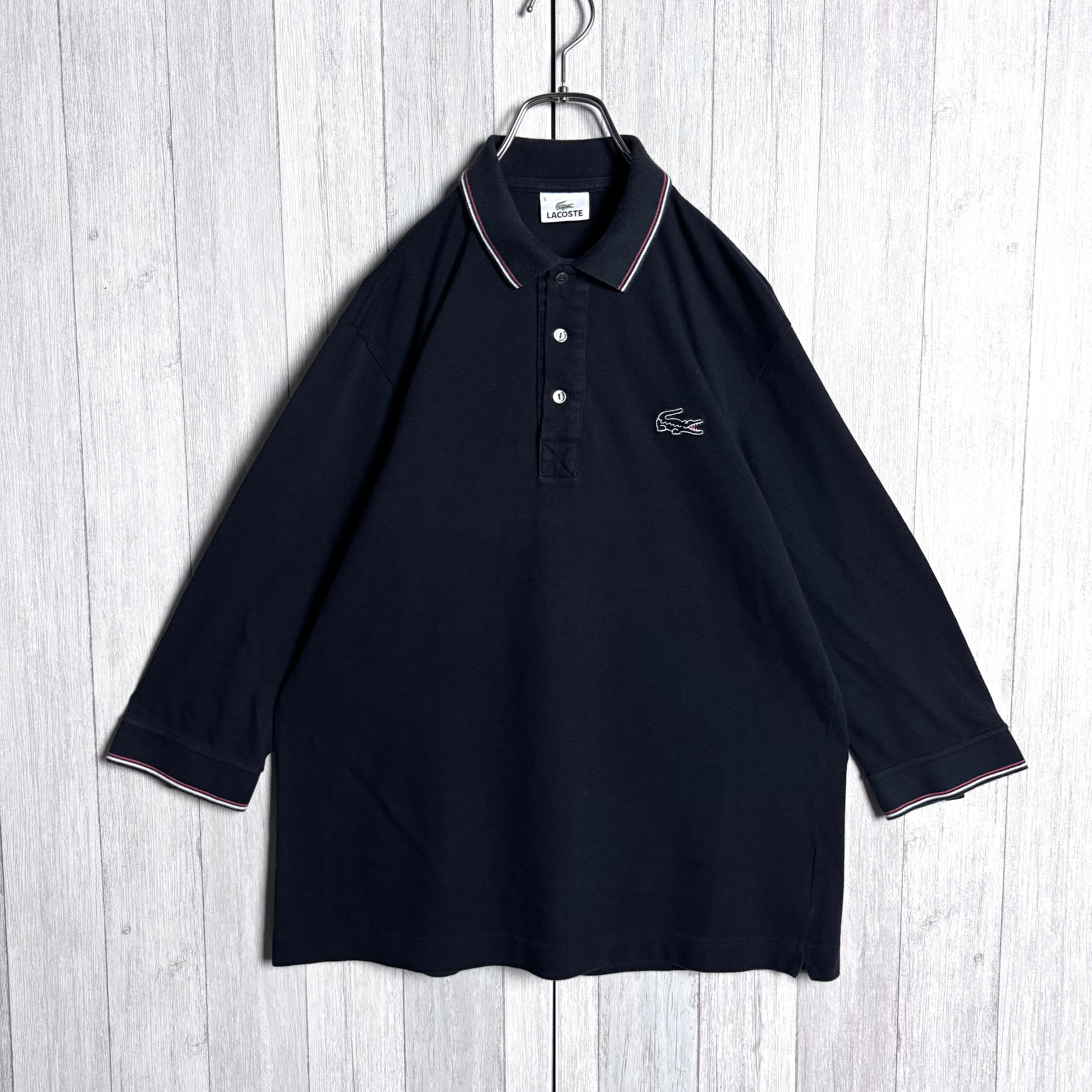 LACOSTE ラコステ 7分袖 ポロシャツ 鹿子 ワンポイント刺繍ロゴ