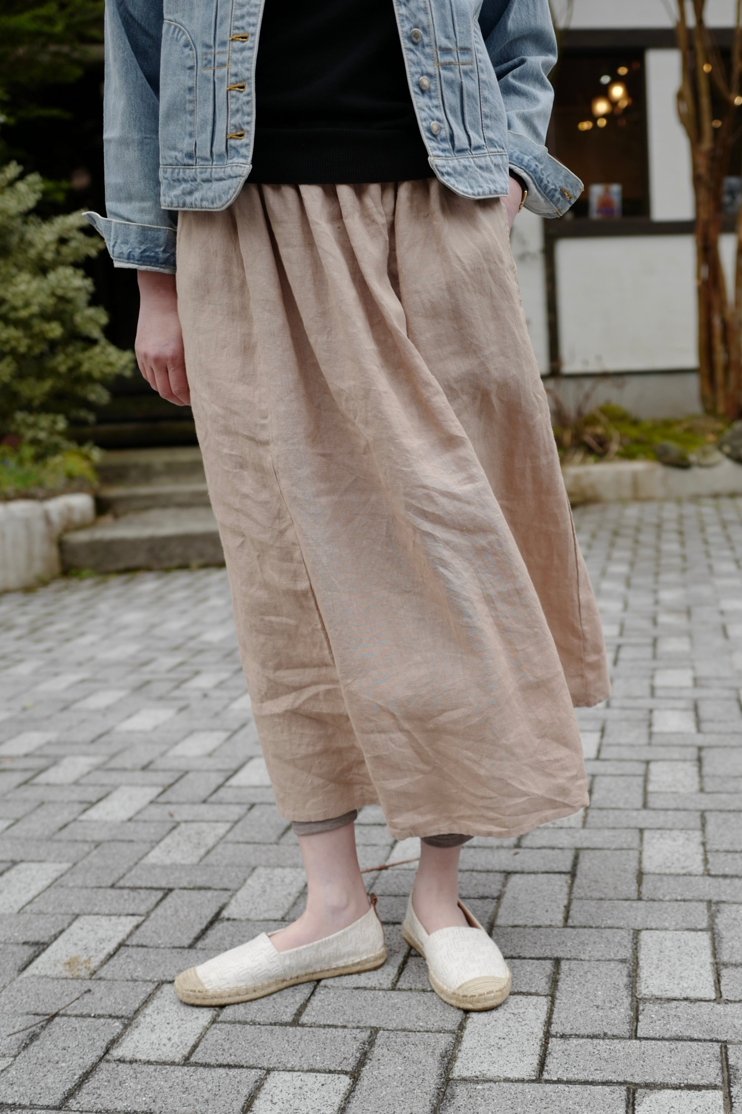 fog linen work リネン　スカート fog linen work（フォグリネンワーク） ICHIKA SKIRT BLEU ADRIATIQUE