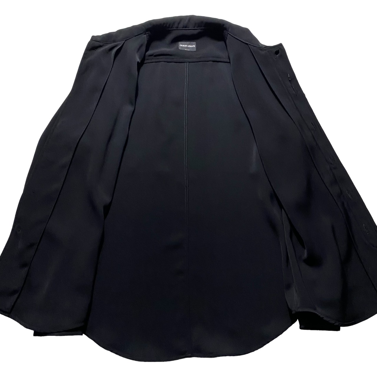 vintage GIORGIO ARMANI black drape shirt jacket