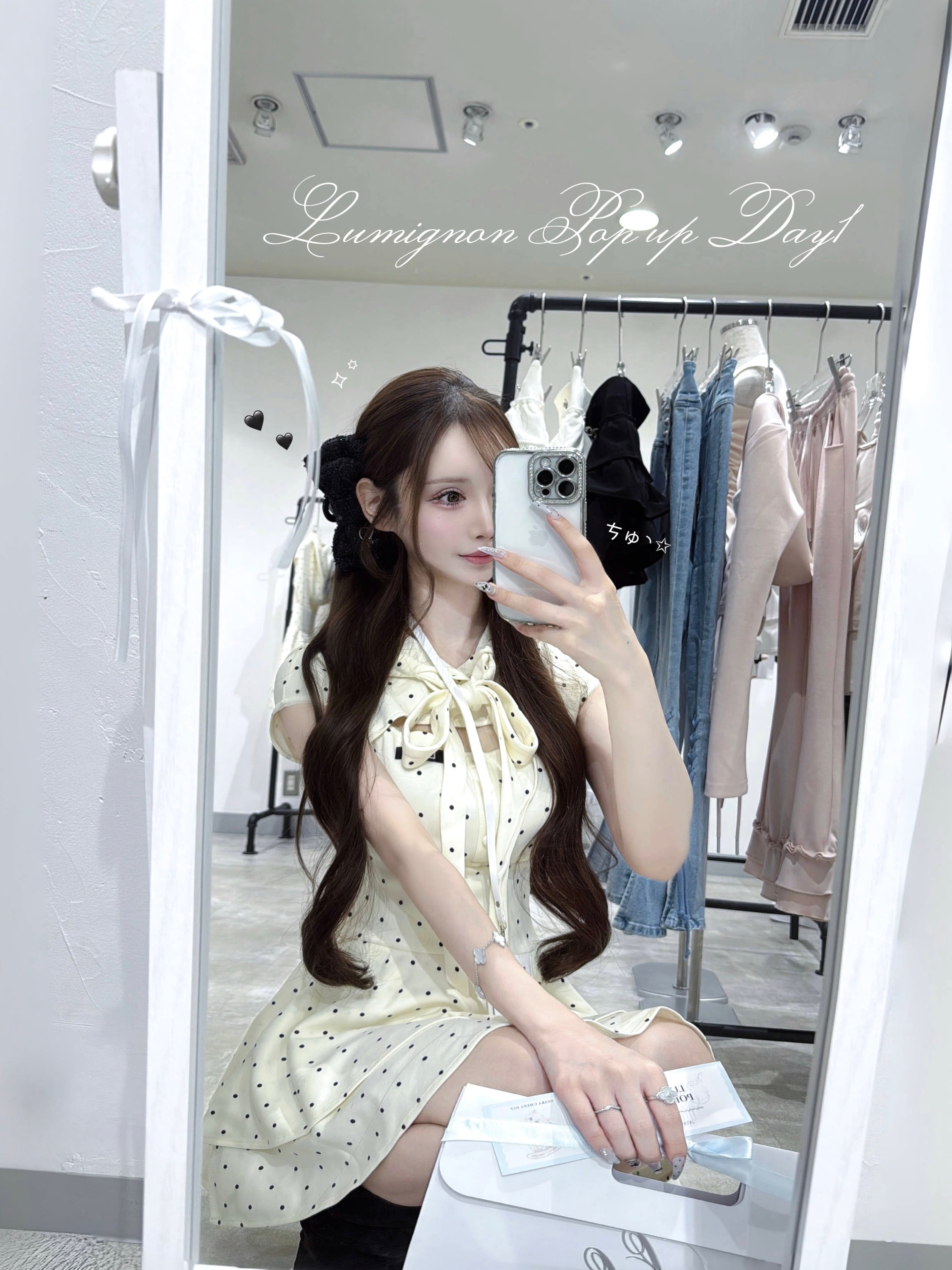 Ribbon hood flare onepiece【ドット】 | Lumignon