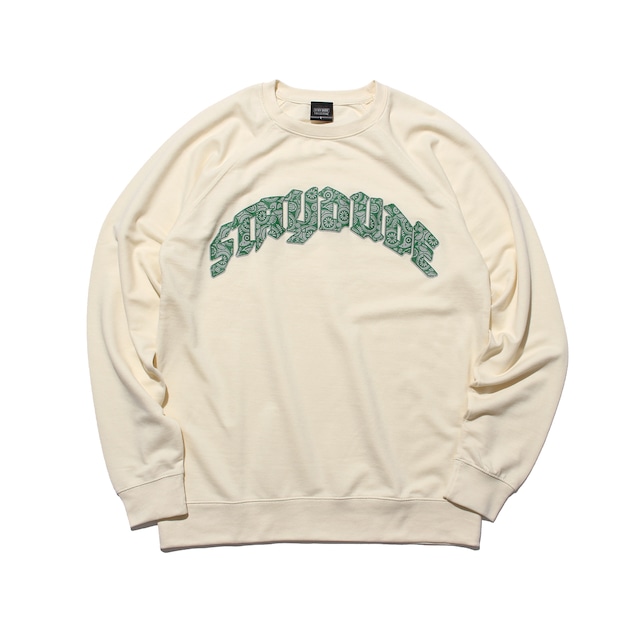 【STAY DUDE COLLECTIVE】Arch Paisley Logo Sweatshirt (BONE)