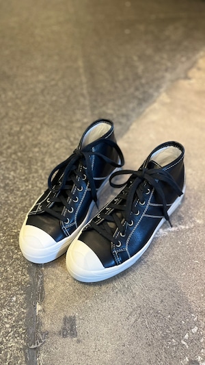 SOFIE D'HOORE- FOSTER -concealed heel rubber cap hi-tops,:LEATHER BLACK