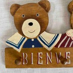 ウォールハンガー　子供用コート掛け　テディーベア　ブルターニュベア　Bienvenue　12oted6