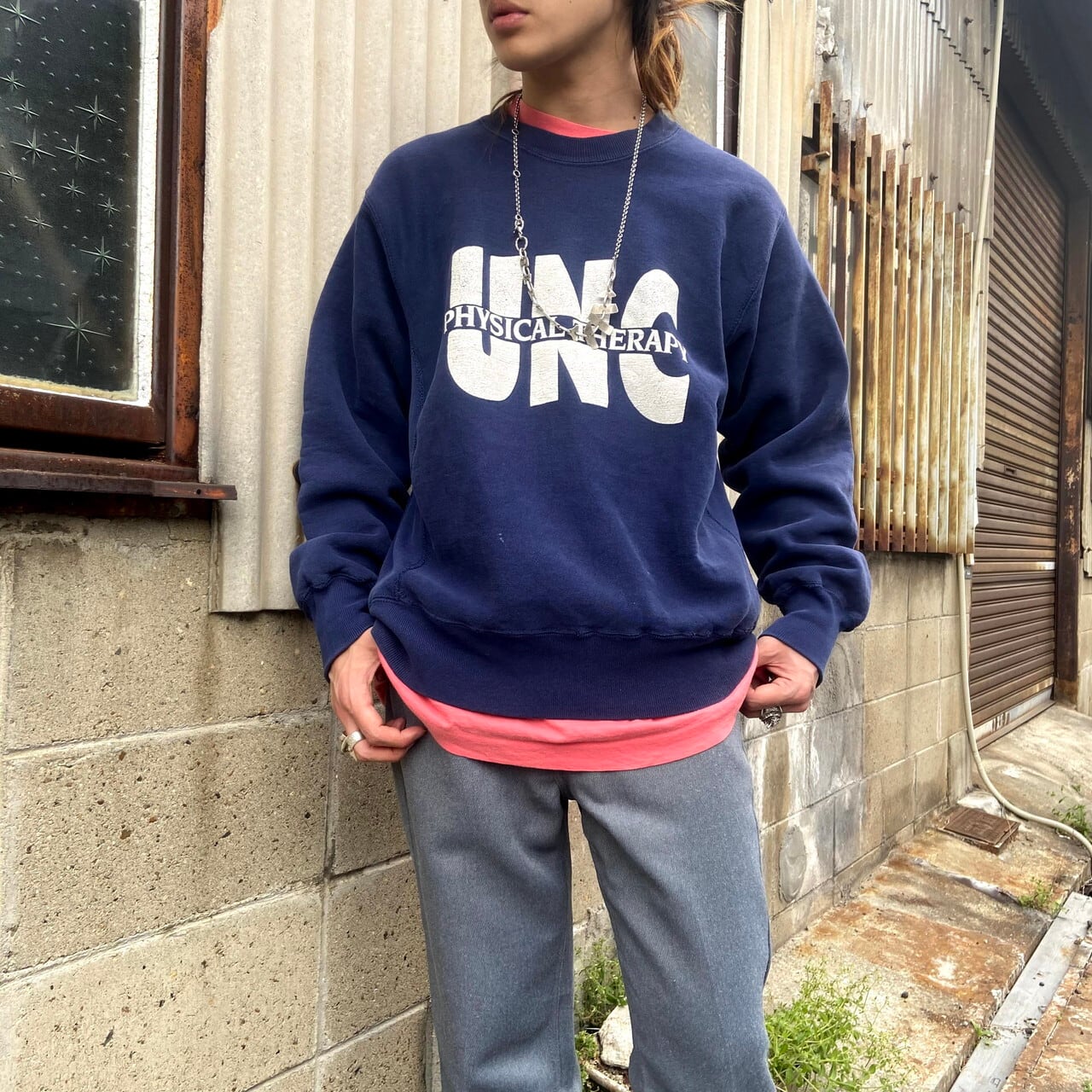 90年代 Usa製 Lee リー リバースウィーブタイプ ヘビーウェイト カレッジプリントスウェット メンズl 古着 ビンテージ プルオーバー トレーナー 90s ヴィンテージ Unc Physical Therapy ネイビー 紺色 トレーナー Al2109 Fm1023 Cave 古着屋 公式 古着通販サイト