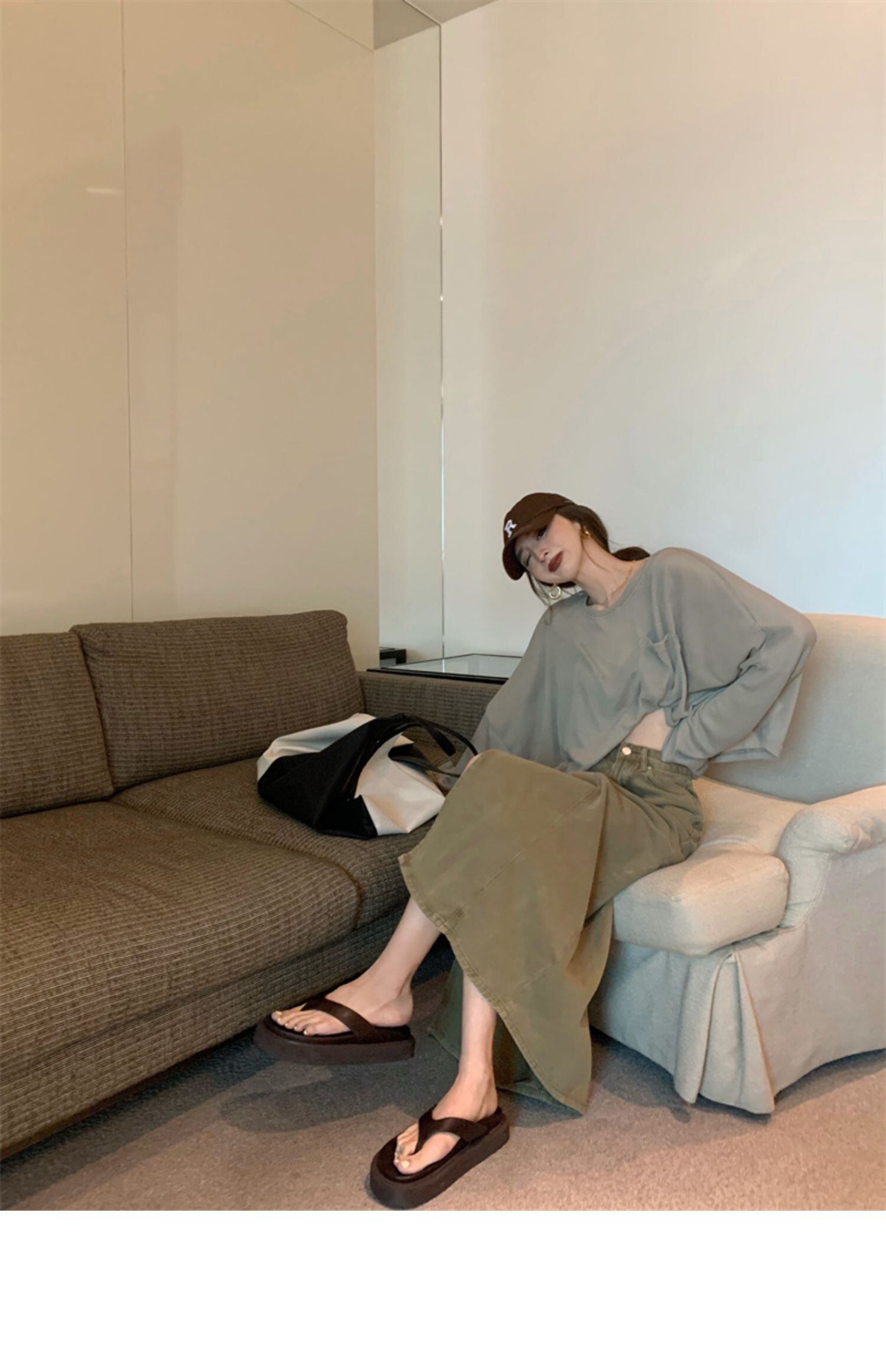 レディースサマースタイルルーズTシャツ ハイウェストスカート ロング 夏物 ドラファッションホール88435199447