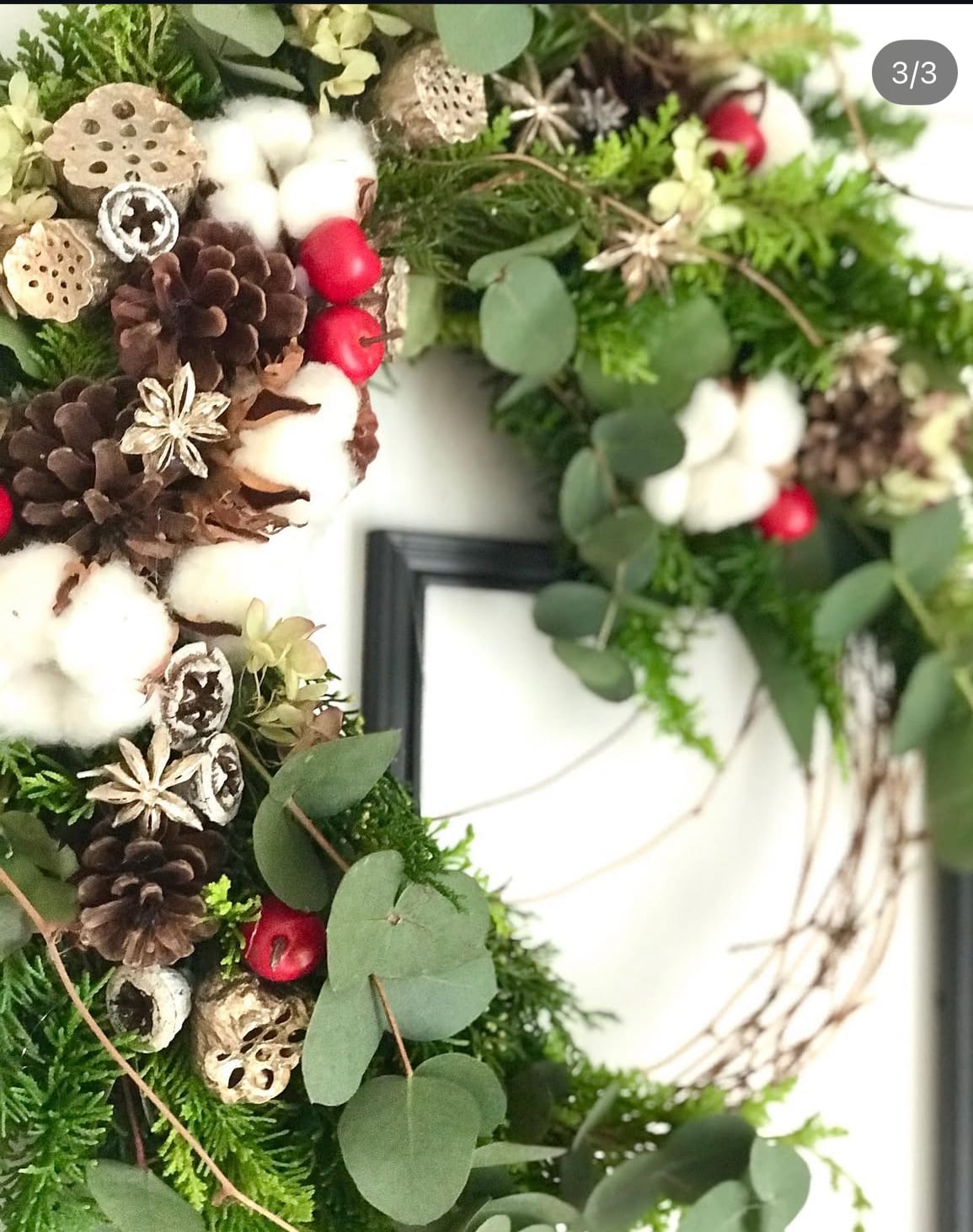 グリーンと実物のフライングリース　クリスマスリース グリーンと実物のフライングリース クリスマスリース 【公式通販】