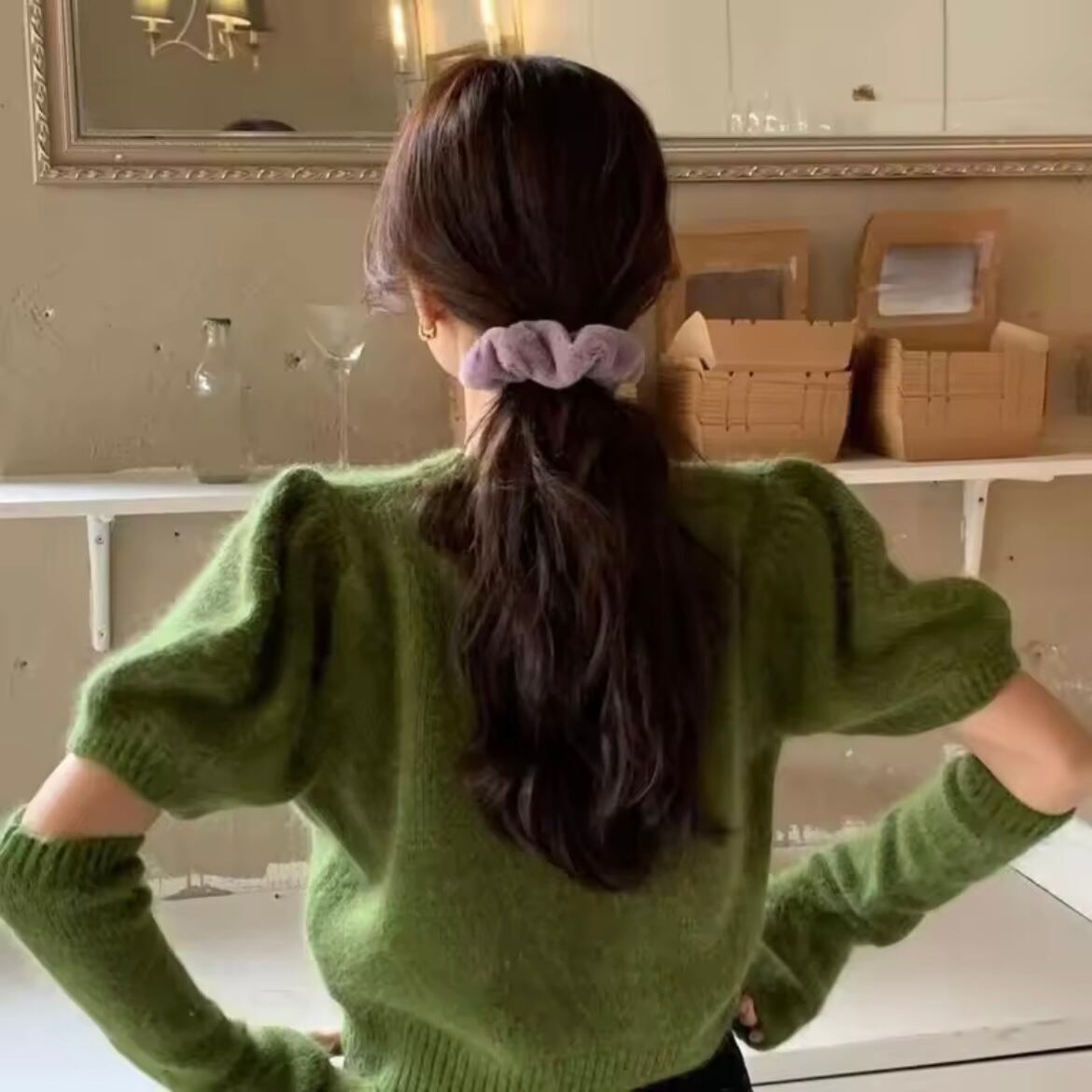 arm warmer knit tops