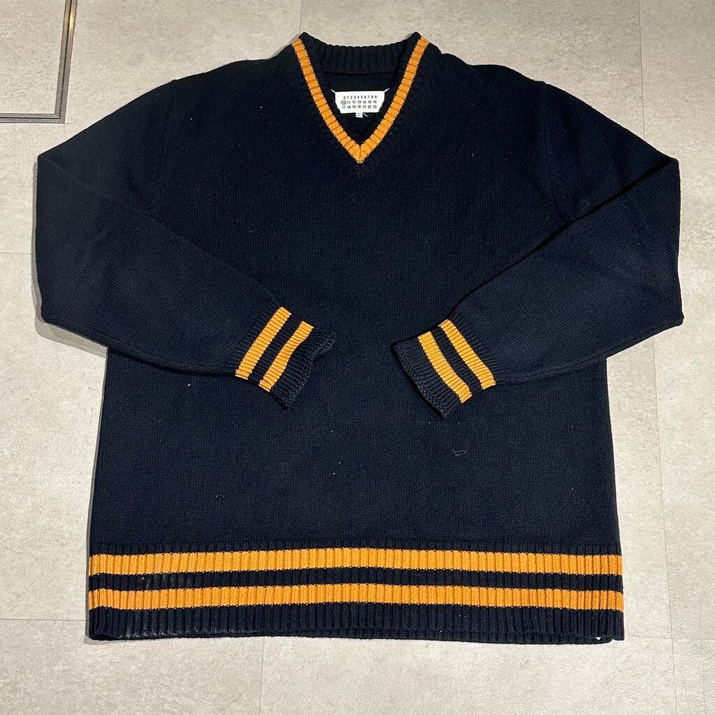 ダークネイビー Vネックカーディガン Maison Margiela Maison Margiela メゾンマルジェラ 21AW Children V-neck