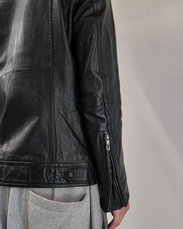 【5351 Pour HOMMES】curve seam leather jacket