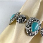 ブレスレット　ターコイズ 　ブルー　エスニック×シルバー 12acci4