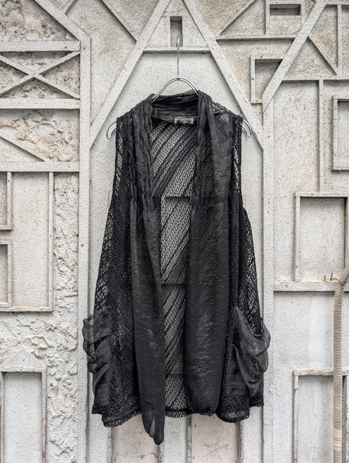 "GRUNGE" sheer mesh vest