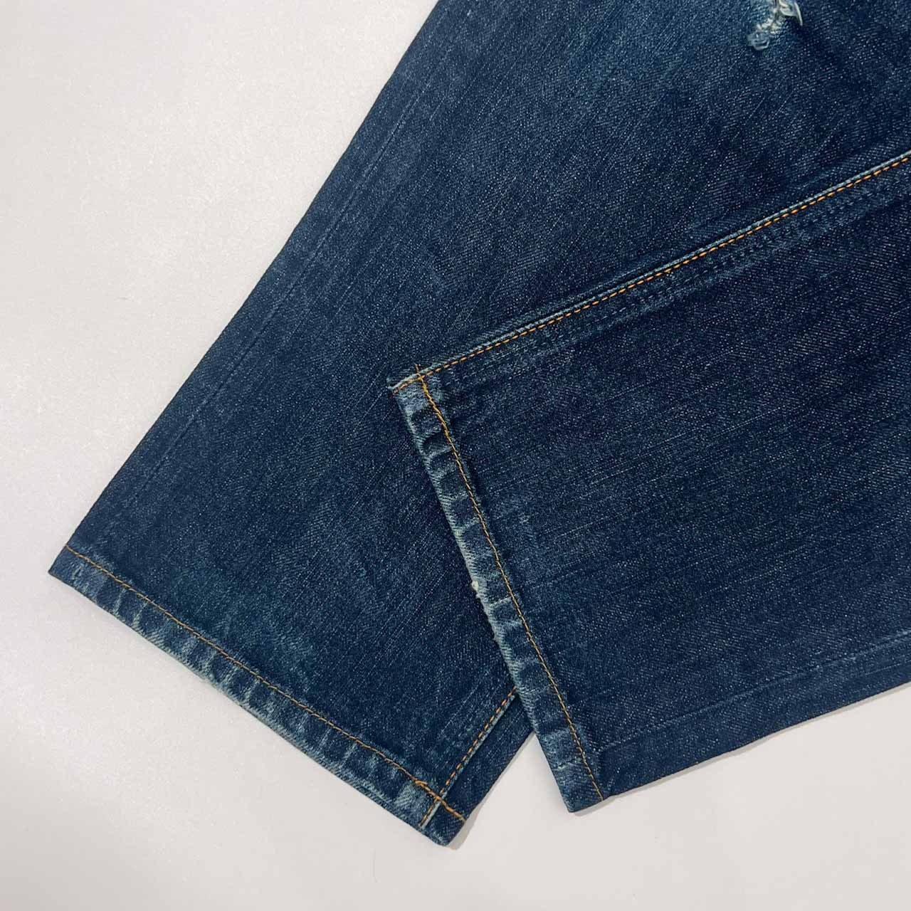 Nudie Jeans ヌーディージーンズ ダメージ ボタンフライ デニム パンツ W30/インディゴ メンズ 革ラベル