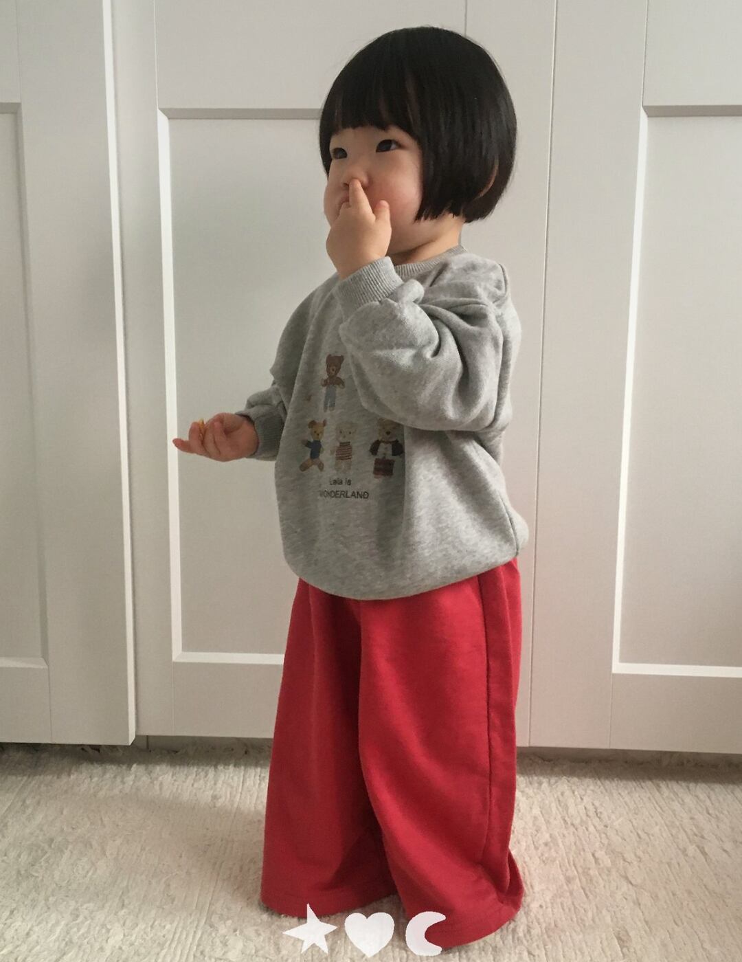 送料無料【予約】/ babyグラムワイドパンツ /lalaland