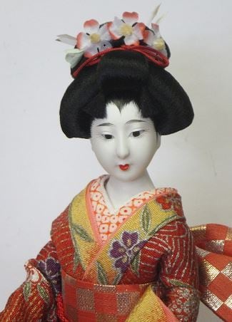 昭和初期vintage 漆額縁　特大　丸額縁日本人形の額　金の着物当時物 楽天市場】日本人形 久月 尾山人形 瑞祥 紗綾桜 人形単品 JDQ-A4401