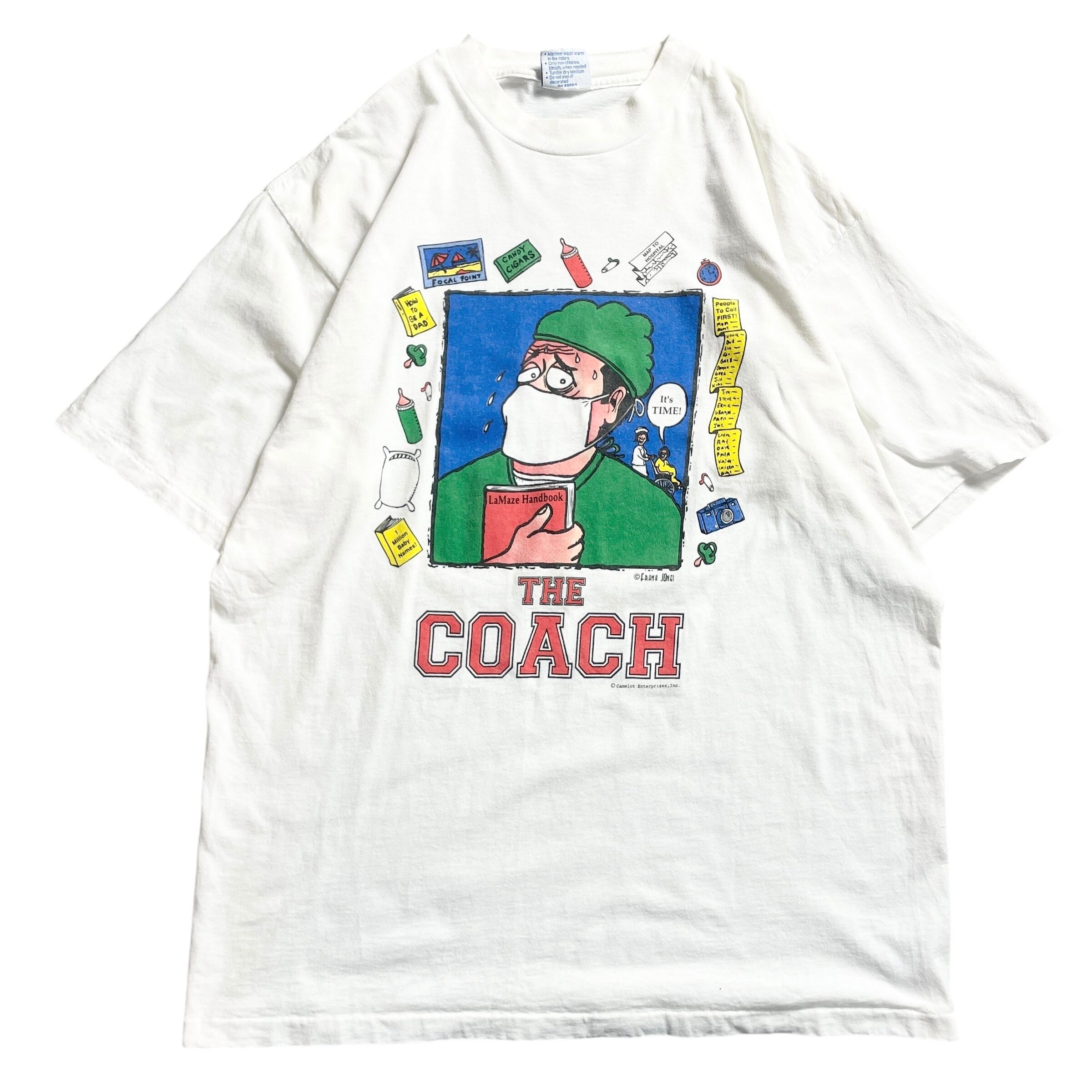 90s USA製 The coach おもしろプリント vintage Tシャツ