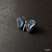 アンティークジュエリー シルバー モルフォ蝶 タイニーブローチ(バタフライタイプ)