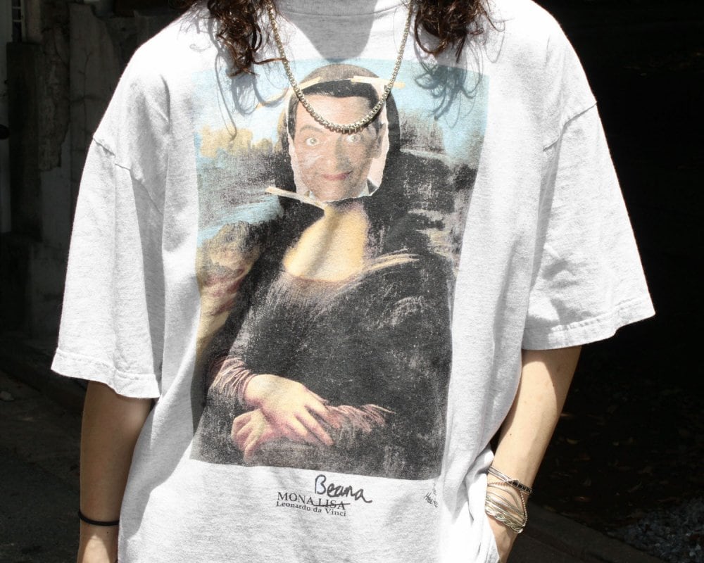 正規品クラシック Mr ミスタービーン Tシャツ モナリザ グレー Vintage