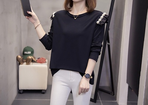 【大きいサイズXL-4XL】【秋冬新作】ファッションＴシャツ♪ブラック/ホワイト2色展開◆#sctmsm-215337