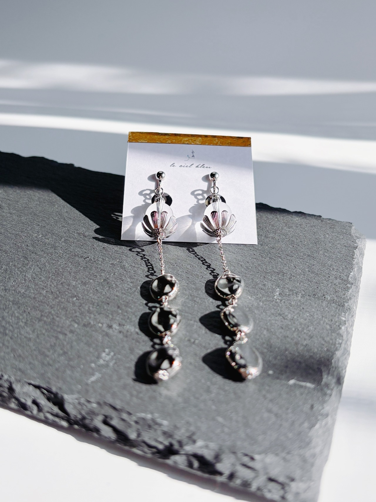 超ロング天然石アクセサリー　水晶（透明）　ゴールド／シルバー