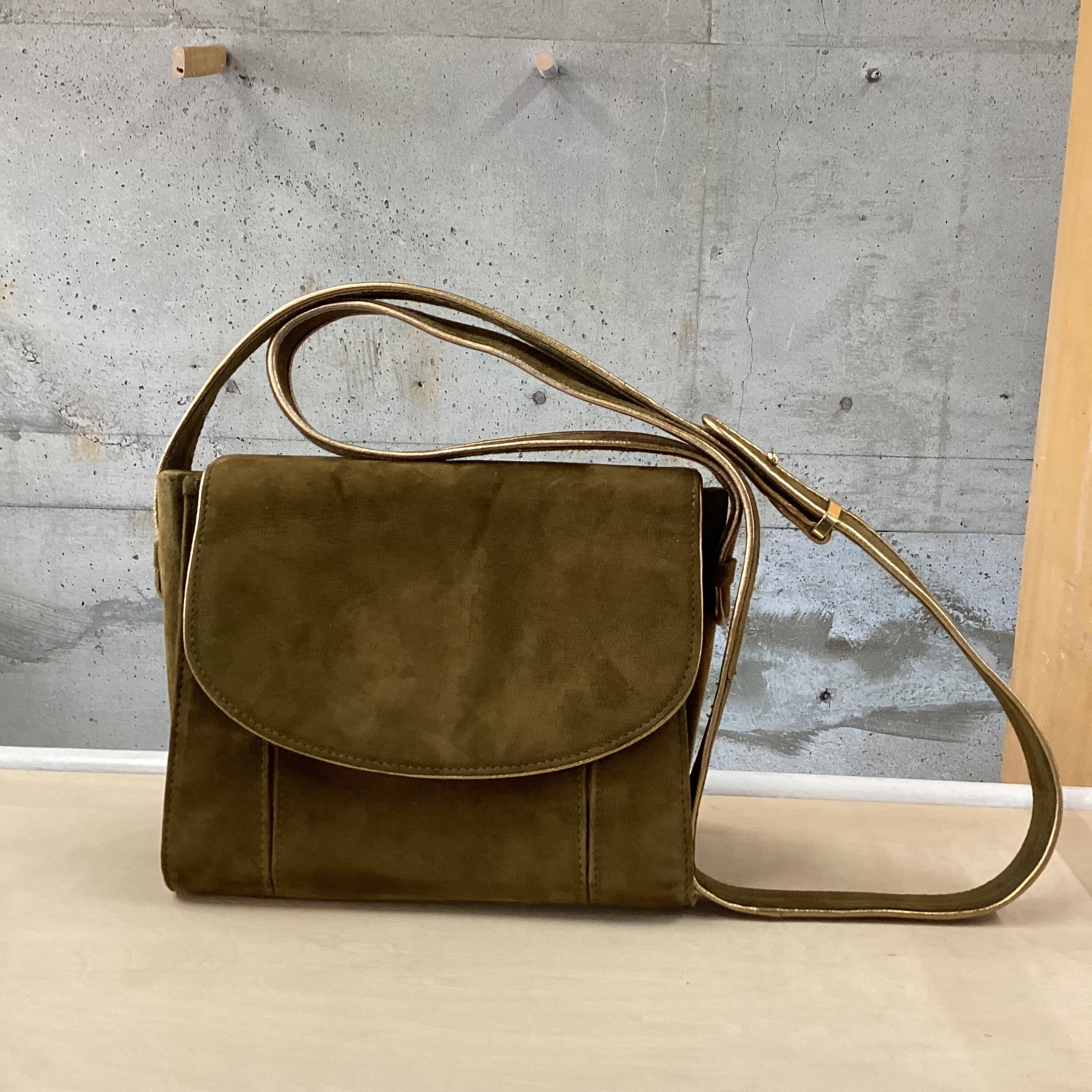 Suede leather shoulder bag