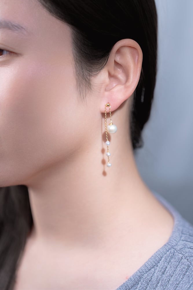 パール ロング ピアス MICHIRU パール ロングピアス 個性的