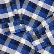 AIGLE エーグル チェック オックスフォード BD ボタンダウン 長袖シャツ M/ブルー系 メンズ