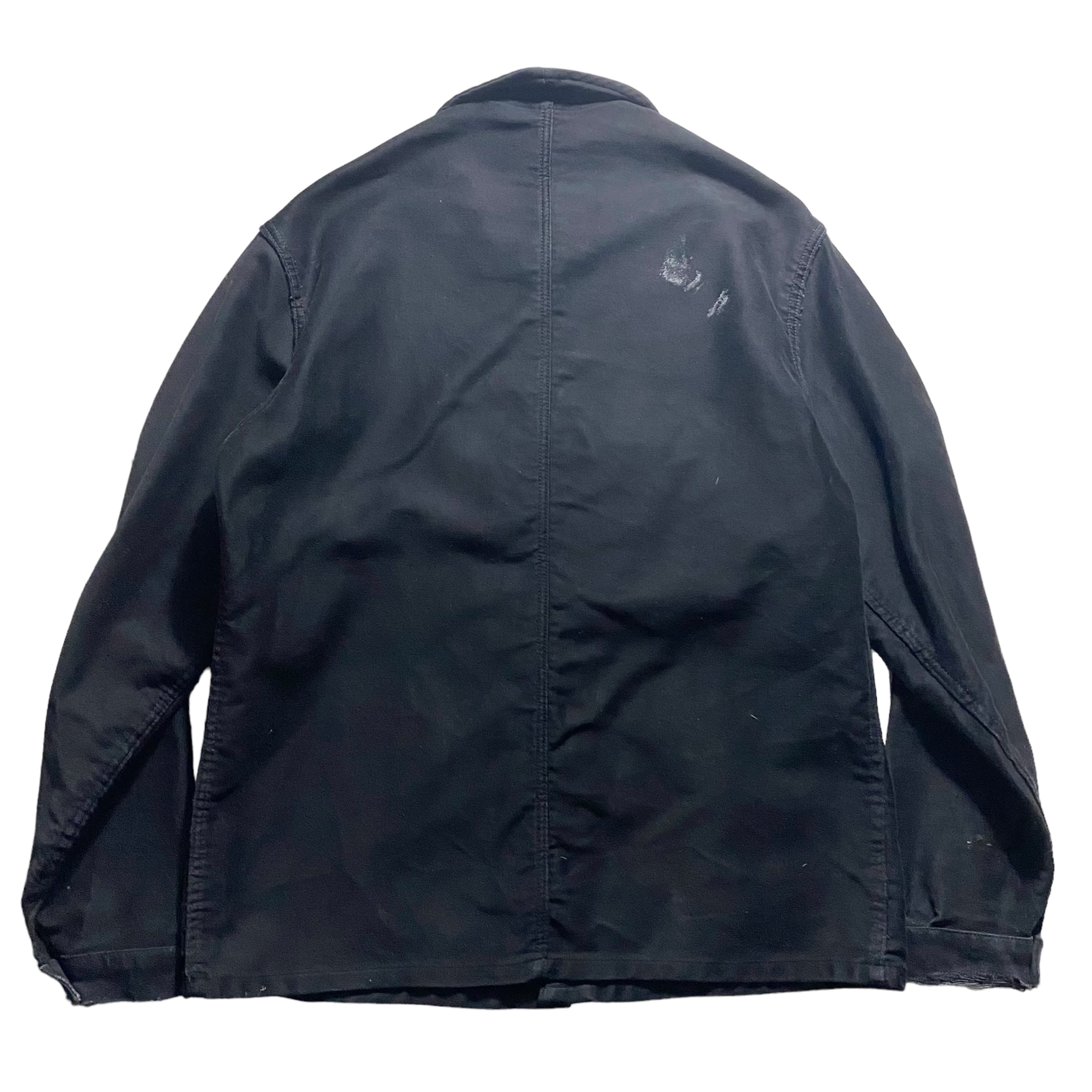 vintage 1950's French ADOLPHE LAFONT black moleskin jacket | NOIR